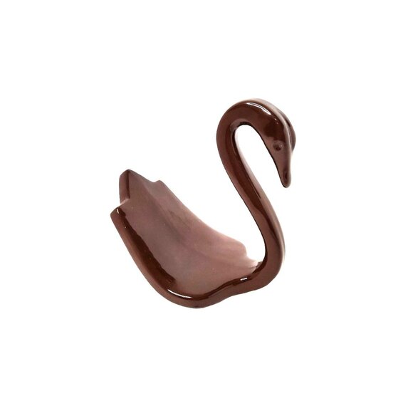 vintage 80s brown ceramic swan soap or towel dish 7" - Picture 2 of 3